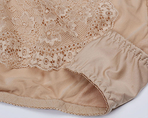 Lace panty detail showing delicate lace trim and soft fabric